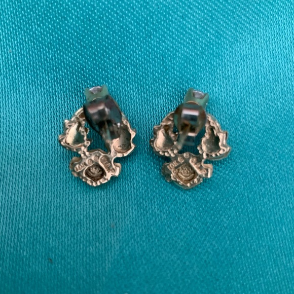 Harley Davidson 10k Gold Bar and Shield Cubic Zirconia Post Earrings - Picture 4 of 6